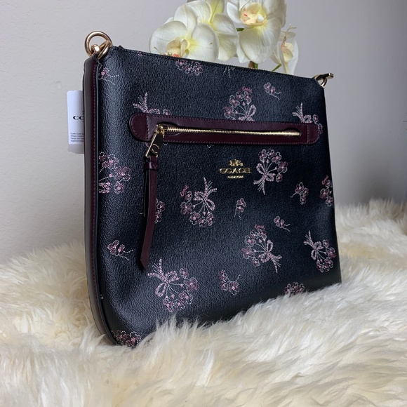Coach Bags Coach Mae File Crossbody With Ribbon Bouquet Print